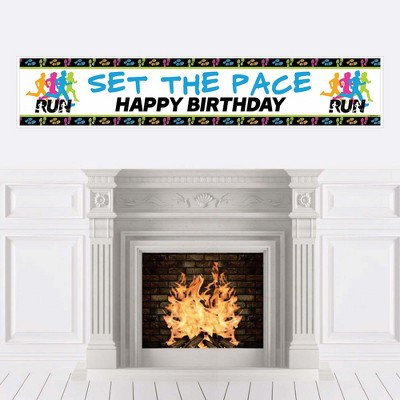 Big Dot of Happiness Set the Pace - Running - Happy Birthday Decorations Party Banner