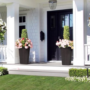 Coucheta 16/22.5" Self-Watering Planter Set of 2 with Water Monitor & Wheels, Indoor/Outdoor Plant Pots for Porch, Patio, Home - 1 of 4