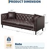 Coucheta 81" Leather Sofa Collection - Chesterfield Style 3-Seater with Deep Seats & 2 Pillows, Button Tufted Design, Multiple Colors - 2 of 4