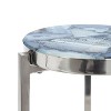Kate and Laurel Aguilar Round Metal Drink Table, 8x8x23, Blue and Silver - 4 of 4