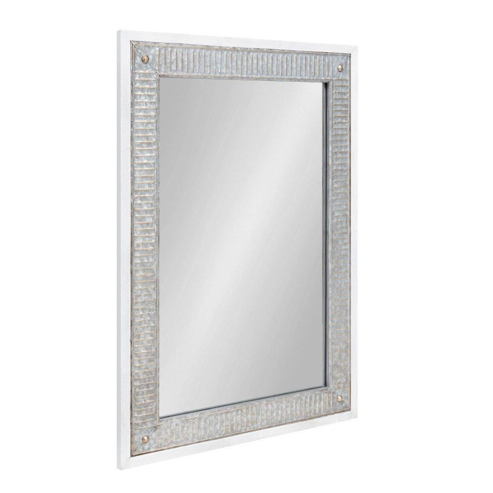 Photos - Wall Mirror 27" x 39" Deely Rectangle  White - Kate & Laurel All Things Dec