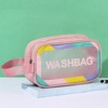 Wash Bag 4 Piece PVC+PU Waterproof Wash Bag Portable Large Capacity Transparent Travel Wash Bag Makeup Bag Swimming Bag Pink - 4 of 4
