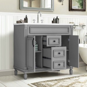 NicBex 35.9" Bathroom Vanity with Sink, Bathroom Storage Cabinet, 2 Spacious Drawers and 2 Cabinet Doors with Shelf for Bathroom - 1 of 4
