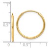 Black Bow Jewelry 1.25mm, 14k Yellow Gold Endless Hoop Earrings, 18mm (11/16 Inch) - 3 of 4