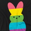Rainbow Striped Easter Bunny Peep Women's T-Shirt Black - 2 of 4