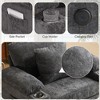 Oversized Chenille Armchair with Ottoman, Sofa Bed, Cup Holders and Storage - 4 of 4