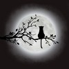 Men's Design By Humans The Cat and The Moon By Maryedenoa T-Shirt - 2 of 4