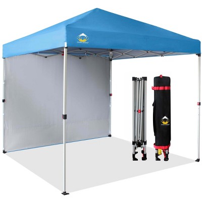 8x8 Recreational Centerlok Canopy & 1 Sidewall - Sto 'N Go, Silver Coated, 150D - RS64F-S1