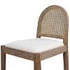 PAGED 43.5" High Bar Stools Set of 2 Modern Upholstered Counter Stools with Rattan Back and Wooden Legs for Dining Room - 4 of 4