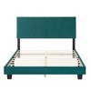DOMETOUR Queen Size Platform Bed Frame with Upholstered Headboard and Wood Slats Support - 2 of 4