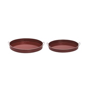 Transpac Metal 22 in. Brown 4th of July Patriotic Embossed Serving Trays Set of 2 - 1 of 2