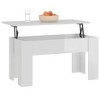 vidaXL Modern Coffee Table with Lift Top, Hidden Storage & Convertible Design, High Gloss White, Engineered Wood, 39.8"x19.3"x20.5" - 3 of 4