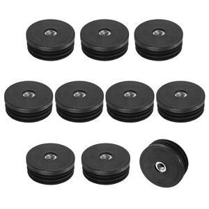 Unique Bargains Metal Furniture Legs Plastic Insert for Round Tubes with M8 Thread Black - 1 of 4