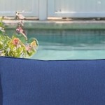 blue cushion/gray wicker