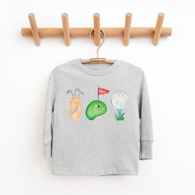 The Juniper Shop Golf Icons Watercolor Toddler Long Sleeve Tee
