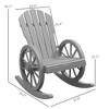 Wooden Rocking Chair, Adirondack Rocker Chair w/ Slatted Design and Oversized Back, for Porch, and Garden - 3 of 4