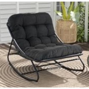 COZONY Rocking Papasan Chair, Outdoor Lounge Chair with Comfy Cushion & Sturdy Metal Frame for Patio and Garden - 1 of 4