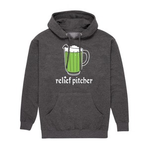 Men's - Instant Message - Relief Pitcher Green Beer Graphic Fleece Pullover Hoodie - 1 of 4