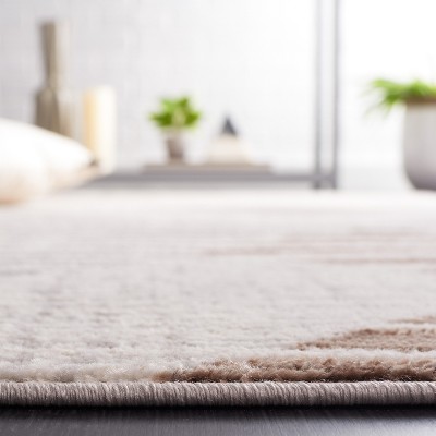 Palma Geometric Gray and Beige Synthetic Area Rug