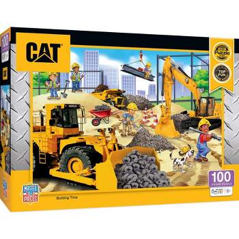 MasterPieces 100 Piece Kids Jigsaw Puzzle - CAT Building Time - 14"x19"