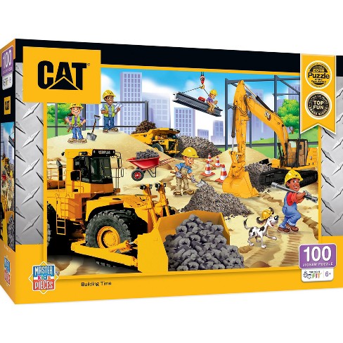 MasterPieces 100 Piece Kids Jigsaw Puzzle - CAT Building Time - 14x19