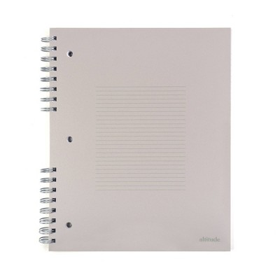 Altitude 200pg 1 Subject College Ruled Notebook 9"x11" Split Wire Warm Gray