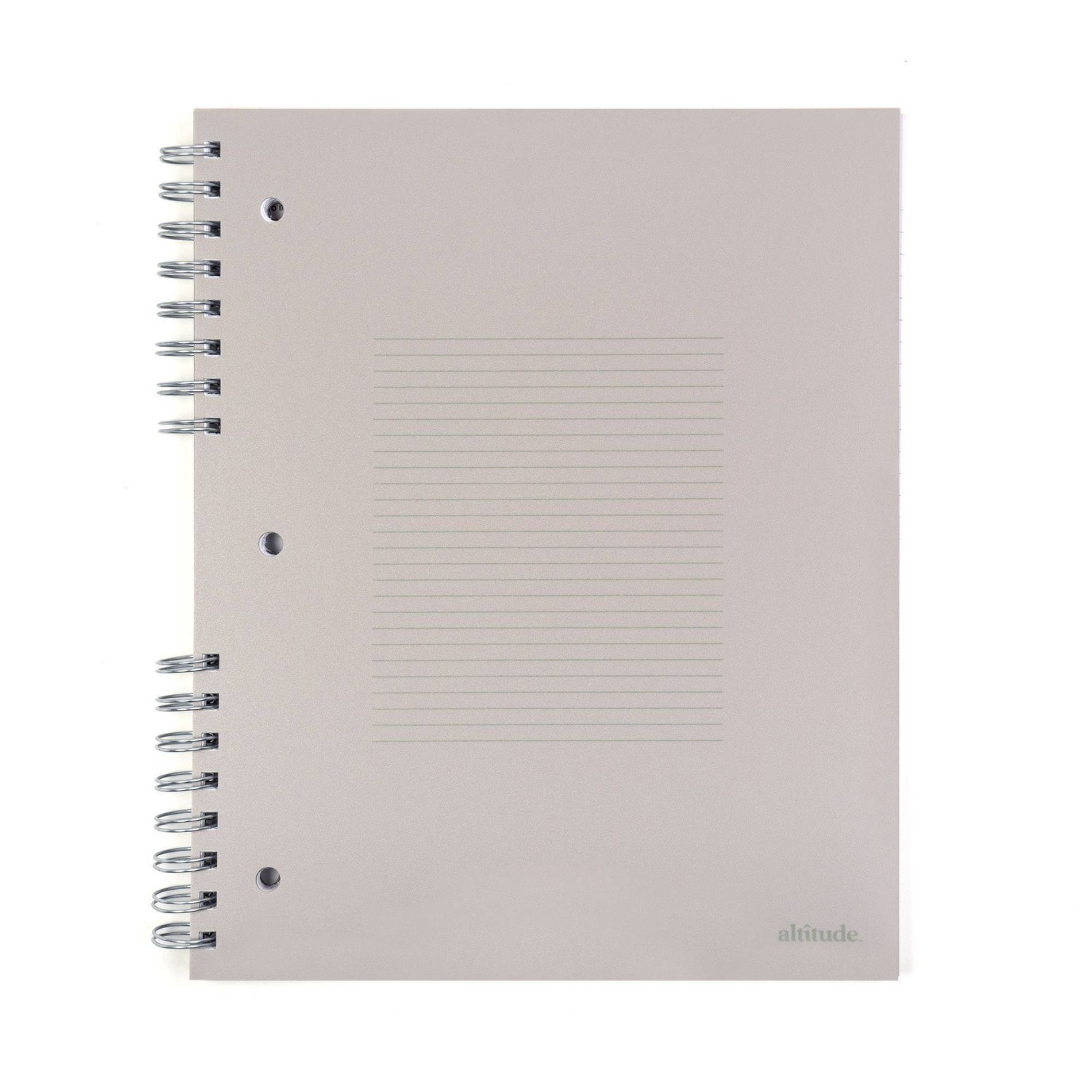 Altitude 100pg 1 Subject College Ruled Notebook 9"x11" Split Wire Warm Gray