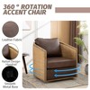 MOONMISS 360 Degree PU Leather Swivel Barrel Chair, Leisure Arm Chair for Nursery,Hotel,Bedroom,Office,Lounge - 4 of 4