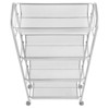 mDesign Steel Slim Rolling Utility Cart Storage Organizer with 4 Shelves - 4 of 4