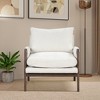 Modern Velvet Accent Chair with Wooden Legs, Comfortable Leisure Armchair for Living Room, Bedroom or Office - ModernLuxe - 2 of 4