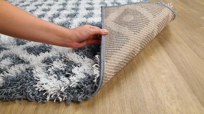 Beige and Off-White Global Shag Wool Rug