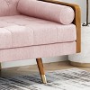 ORRD Mid-Century Modern Tufted Fabric Sofa with Gold Tipped Rubberwood Legs, Diamond Stitched Backrest & Waffle Seat - 3 of 4