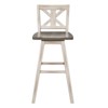 Amsonia Cross Back Bar Height Dining Swivel Chair in White (Set of 2) - Lexicon - 4 of 4