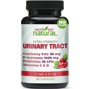 Why Not Natural 5-in-1 UTI Pills with D Mannose, Cranberry PAC Extract, Probiotics and Vitamin C & D - Urinary Health Formula for Women and Men - 1 of 4