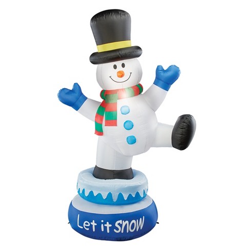 Collections Etc 5-foot Rotating Inflatable Snowman Yard Ornament 38 X ...