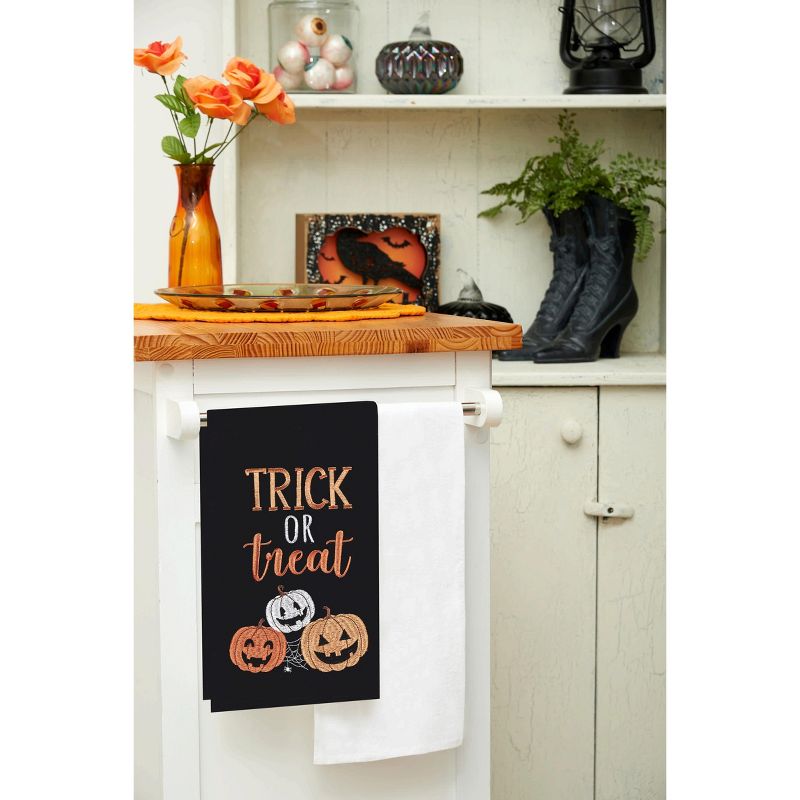 C&F Home Trick Or Treat Pumpkins Embroidered Woven Halloween Kitchen Towel, 4 of 5