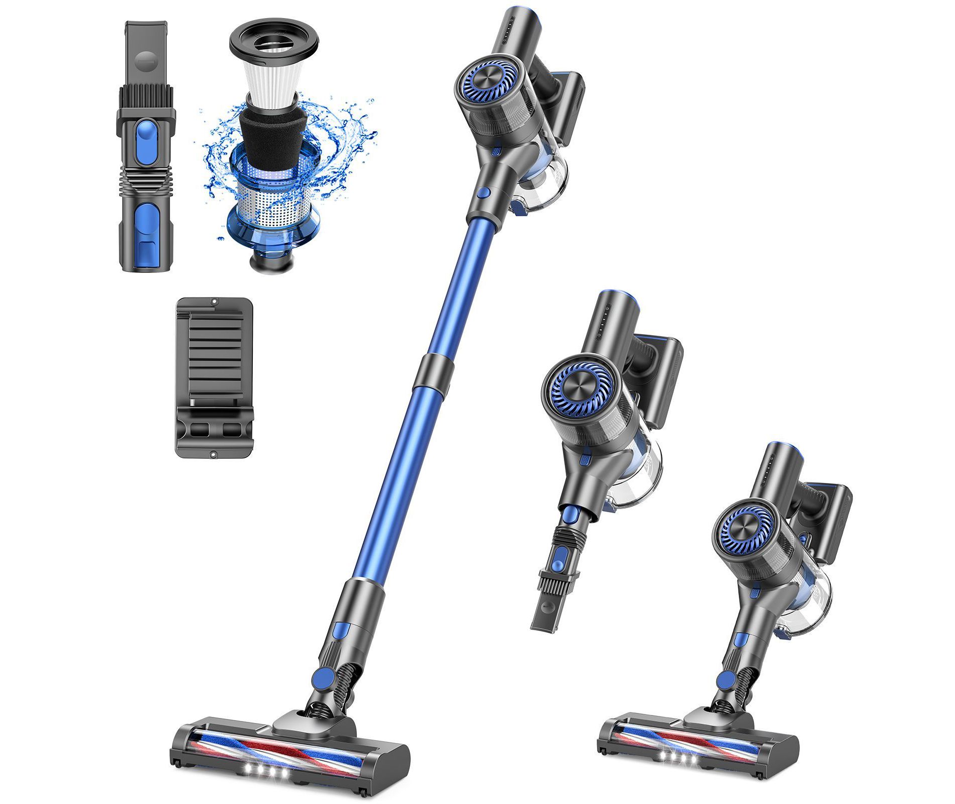 Teendow Cordless Stick Vacuum Cleaner 150W, Rechargeable Floor Vacuum with 40min Runtime for Home/Carpet