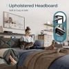 Bed Frame, Upholstered Platform Frame with Storage Headboard, LED and Charging Station - 4 of 4