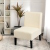 Costway Armless Accent Fabric Leisure Chair w/Rubber Wood Legs Gray\Beige\ Print - 2 of 4