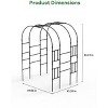 20MM Extra Wide Grape Vine Trellis - 47.3 x 59 x 94.5 Inch Metal Garden Arch for Heavy-Duty Plant Support - 4 of 4