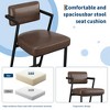 Bar Stools Set of 2, Tall Bar Chairs with Thick Cushion & Thickened Metal Legs, Upholstered Counter Height Bar Stools w/Backrest and Footrest - 3 of 4