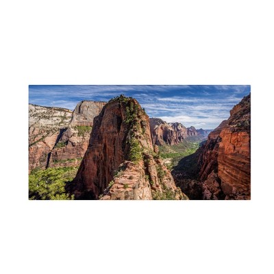 Large Brown and Green Canvas Art of Angel's Landing