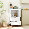 Tangkula 2-Door Serving Cupboard w/ Drawers & Storage Cabinet Metal Legs for Living Room - 2 of 4