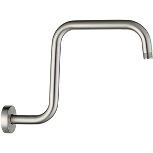 BRIGHT SHOWERS 13" S Shape Shower Head Extension Arm with Flange, High Rise Stainless Steel Pipe for Rainfall Shower Heads - 1 of 4