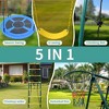 Steel Swing Set for Kids Outdoor Backyard Playground Swing Set with Ladder and Basketball Hoop Yellow+Green - 3 of 4
