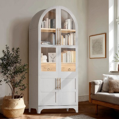 Vatros Tall Arched Cabinet Storage Cabinets with Adjustable Shelves