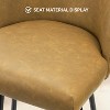 Yellow PU Leather Bar Height Bar Stool, Set of 2, 360° Swivel Upholstered Bar Stool - 2 of 4