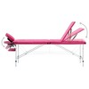 vidaXL Foldable Massage Table 3 Zones Aluminum Pink - 3 of 4