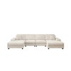 TIRAMISUBEST 120in Convertible Sofas U Shaped Sectional Modular Extra Wide Chaise Lounge Storage Armrests Modern Living Room Home Gym, Beige - 4 of 4