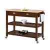 American Heritage 3 Tier Butcher Block Kitchen Cart with Drawers - Breighton Home - 3 of 4